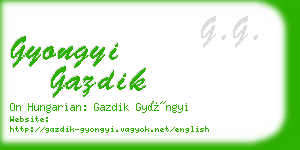 gyongyi gazdik business card